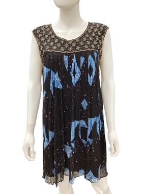 Moulinette Soeurs By Anthropologie Dress Women’s Size 8P Beaded Top Part Black